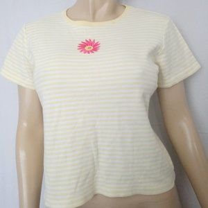 CORAL BAY Sz PM Striped Tee-Shirt Top Sweater